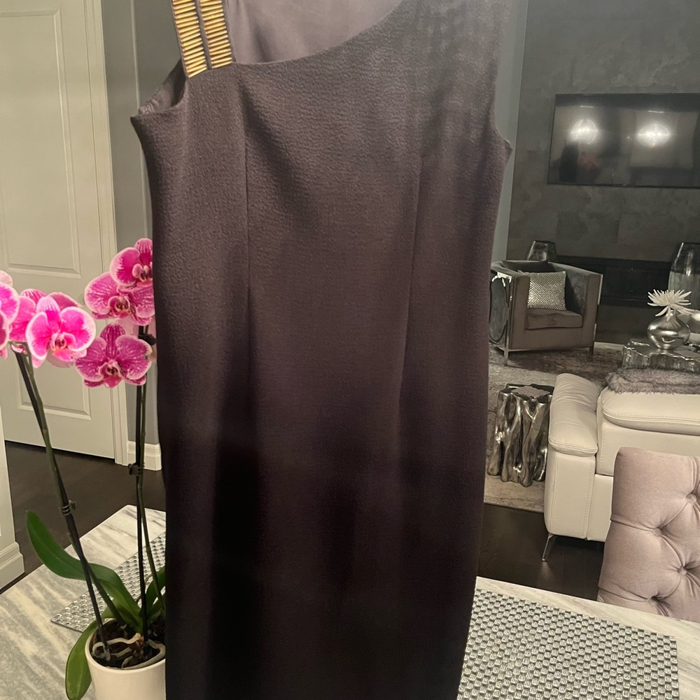 Dkny holiday dress black with gold beading size 8 vintage sexy 💫✨classy Grecian
